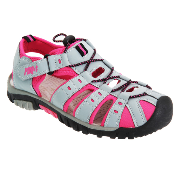 PDQ Dam/Dam Toggle & Touch Fastening Sports Sandals 4 UK Grey/Fuchsia 4 UK