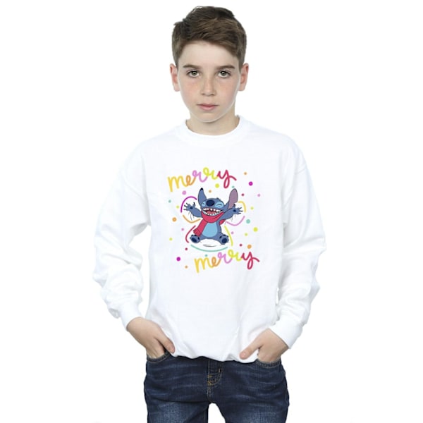 Disney Boys Lilo & Stitch Merry Rainbow Sweatshirt 12-13 år White 12-13 Years