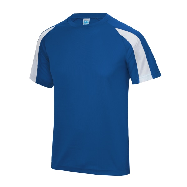 Just Cool Mens Contrast Cool Sports Plain T-Shirt XL Royal Blue Royal Blue/ Arctic White XL