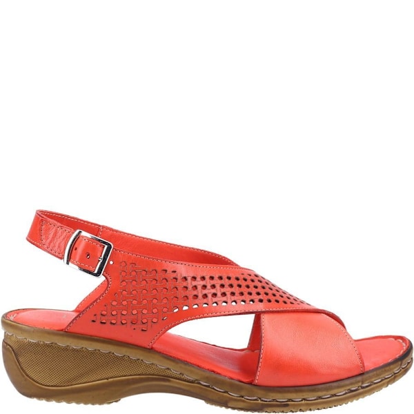 Fleet & Foster Dam/Dam Judith Öppen Tå Läder Sandaler 3 Red 3 UK