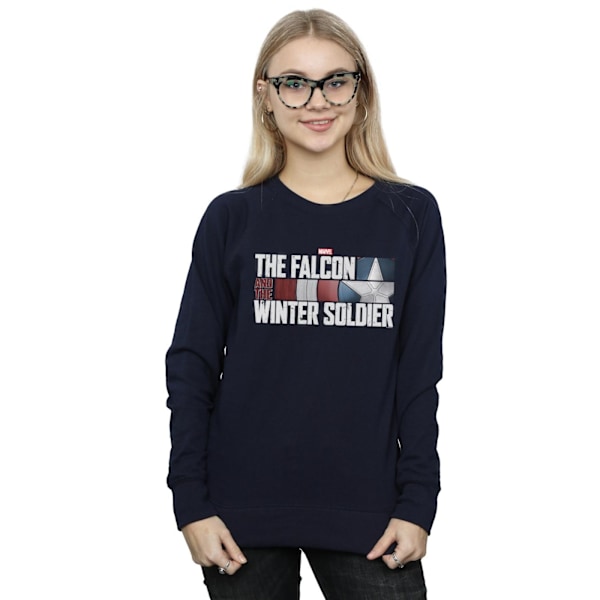 Marvel Dam/Kvinnor The Falcon And The Winter Soldier Logo Sweatshirt Navy Blue S