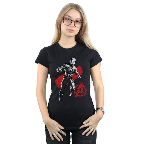 Marvel Womens/Ladies Avengers Endgame Mono Captain America Cott Black L