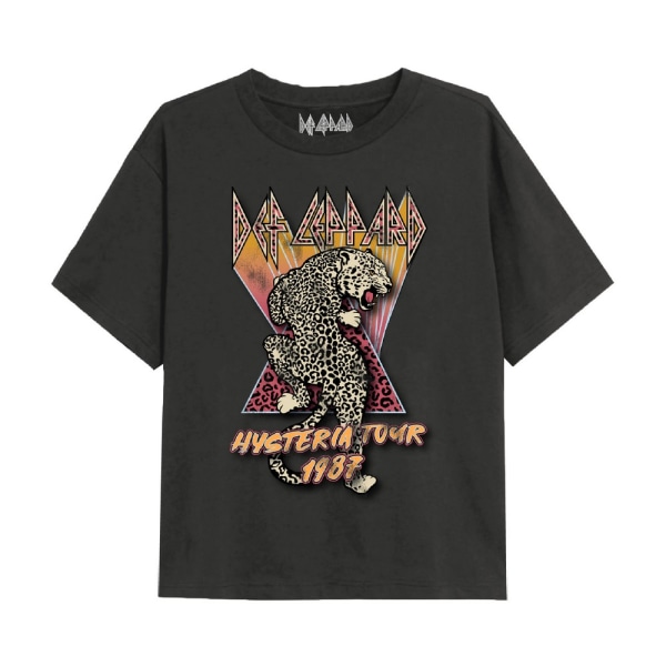 Def Leppard Girls 1987 T-shirt 11-12 Years Charcoal Charcoal 11-12 Years