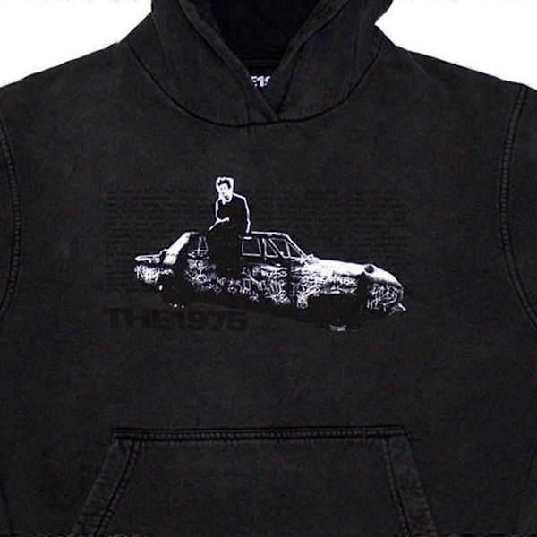 The 1975 Unisex Vuxen Bilfoto Tvättad Hoodie L Kolgrå Charcoal Grey L