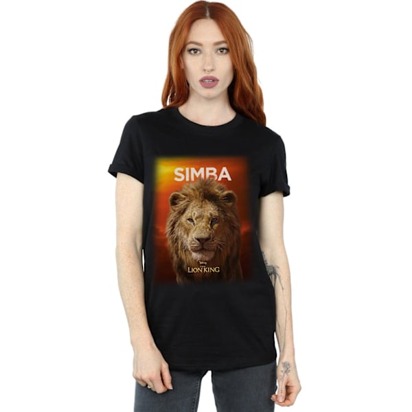 Disney Dam/Damer The Lion King Film Vuxen Simba Poster Bomull Boyfriend T-shirt S Svart Black S