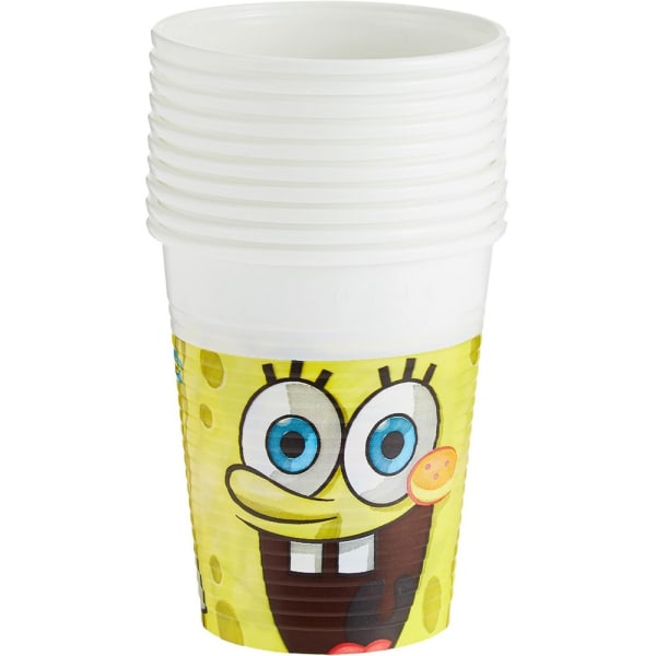 SpongeBob SquarePants Plast Face 200ml Party Cup (pack med 10) White/Yellow One Size