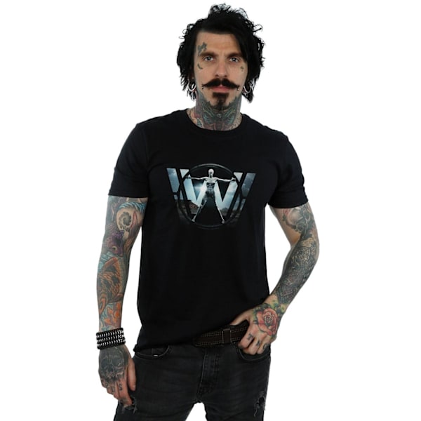 Westworld Herr T-shirt med huvudlogotyp 5XL Svart Black 5XL