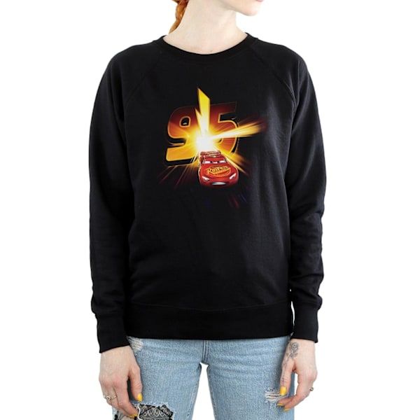 Disney Dam/Kvinnor Bilar Lightning McQueen Burst Sweatshirt XX Black XXL