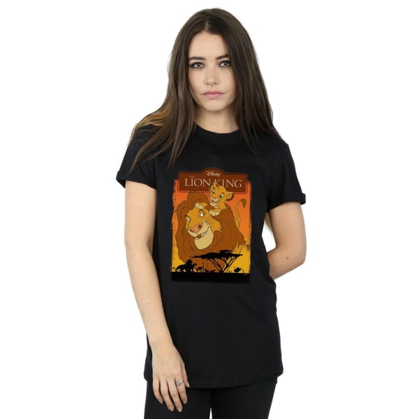 Disney Womens/Ladies The Lion King Simba And Mufasa Cotton Boyf Black 3XL