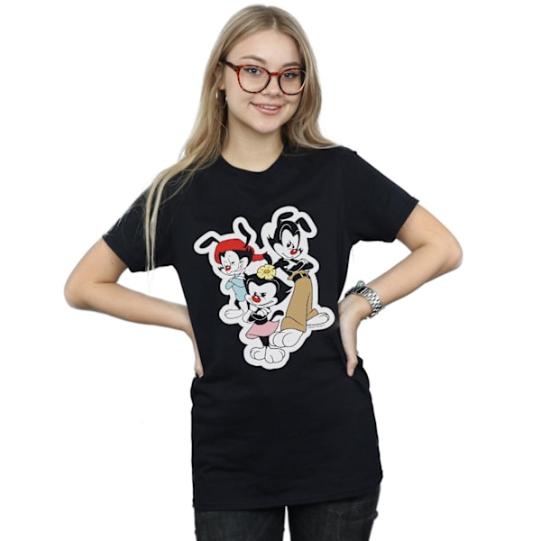 Animaniacs Dam/Damer Dot Wakko Och Yakko Bomull Boyfriend T Black XXL