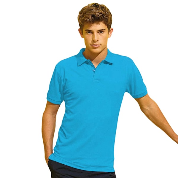 Asquith & Fox Herr Short Sleeve Performance Blend Polo Shirt L Turquoise L