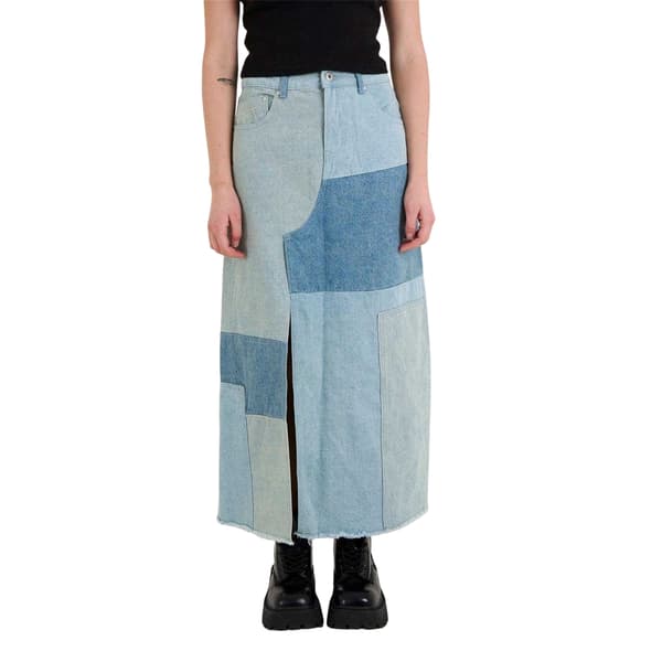 The Ragged Priest Dam/Dam Patchwork Denim Maxikjol 6 UK Blue 6 UK