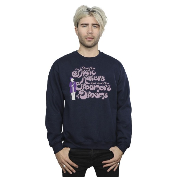 Willy Wonka Mens Dreamers Text Sweatshirt 4XL Marinblå Navy Blue 4XL