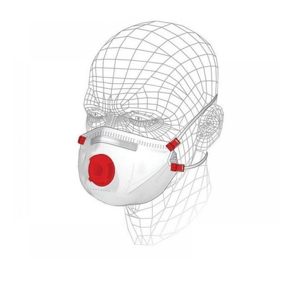 Vitrex Unisex Vuxen Multifunktionell Andningsskyddsmask Med Filter O White/Red One Size
