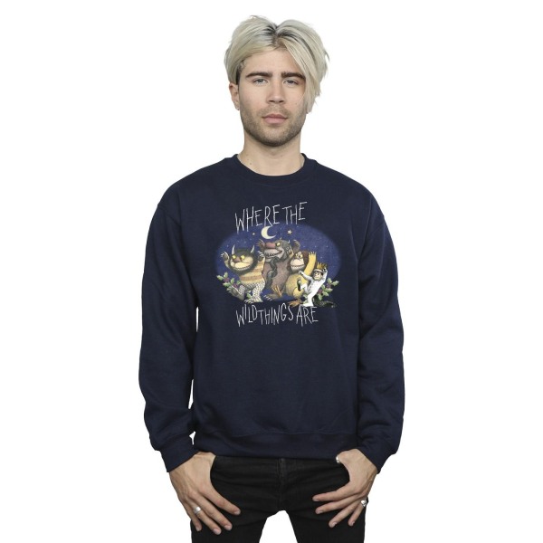 Where The Wild Things Are Men Group Pose Sweatshirt L Marinblå Blu Navy Blue L