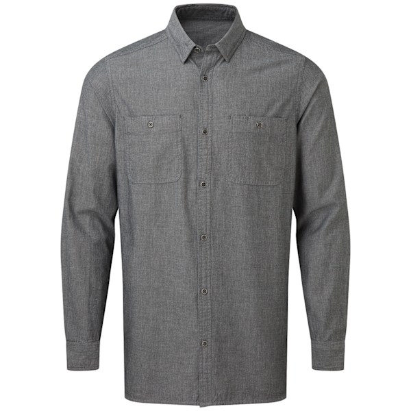 Premier Mens Organic Fairtrade Certified Chambray Shirt 3XL Grå Grey Denim 3XL