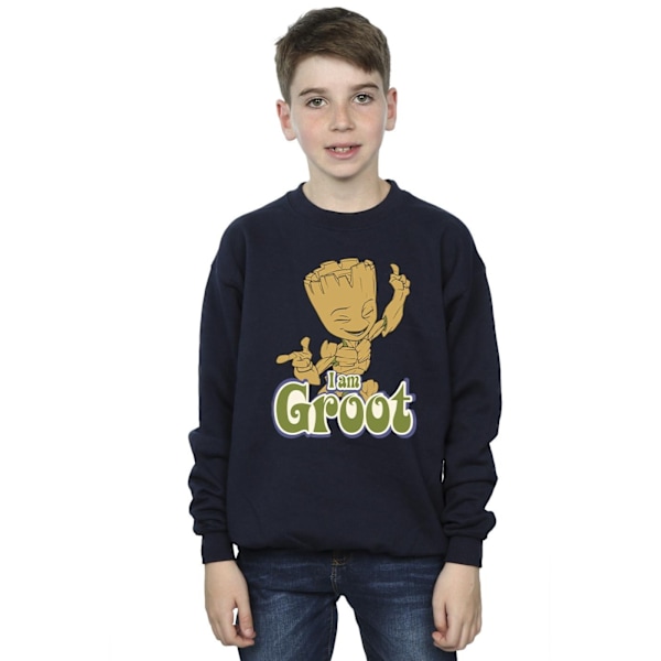 Guardians Of The Galaxy Boys Groot Dancing Sweatshirt 3-4 år Navy Blue 3-4 Years