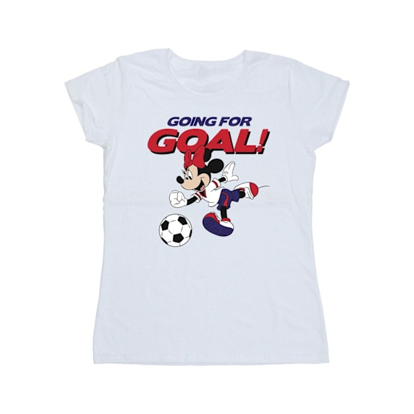 Disney Dam/Kvinnor Minnie Mouse Going For Goal Bomull T-shirt White M