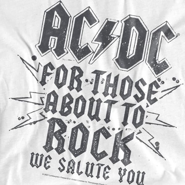 AC/DC Herr Salute T-Shirt S Vit White S