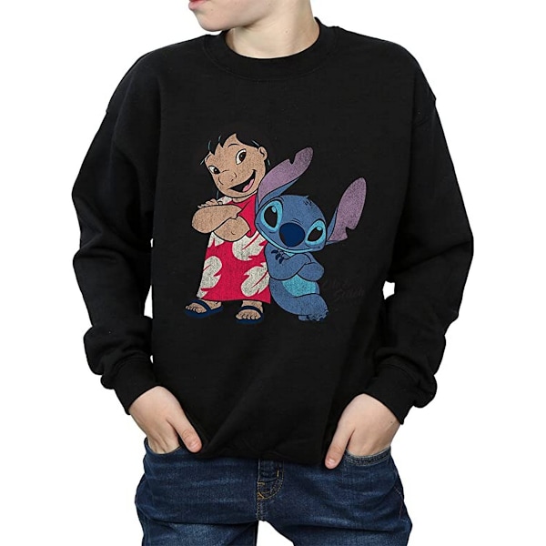 Lilo & Stitch Klassisk Sweatshirt för Pojkar 7-8 År Svart Black 7-8 Years