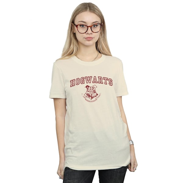 Harry Potter Dam/Kvinnor Hogwarts Crest Bomull Boyfriend T-Sh Sand M