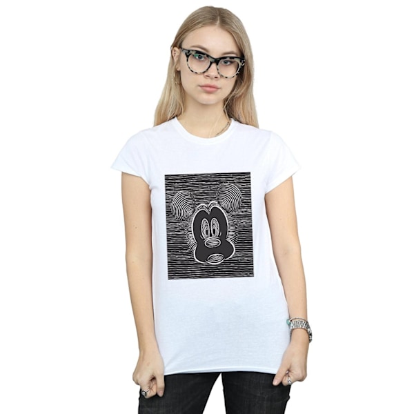 Disney Dam/Kvinnor Mickey Mouse Magic Eye Bomull T-shirt M Vit White M