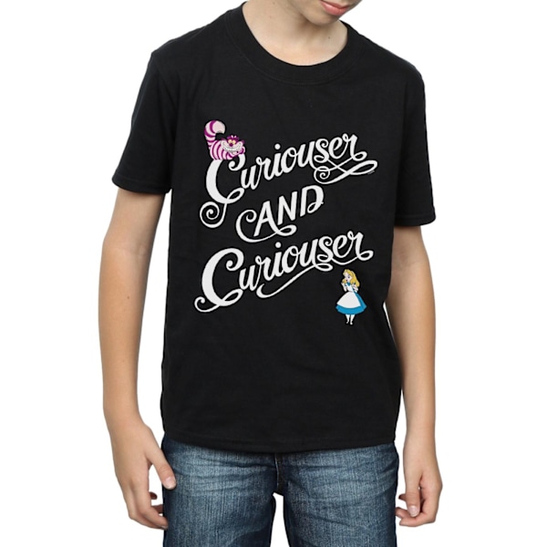 Disney Boys Alice In Wonderland Curiouser T-Shirt 7-8 År Bla Black 7-8 Years