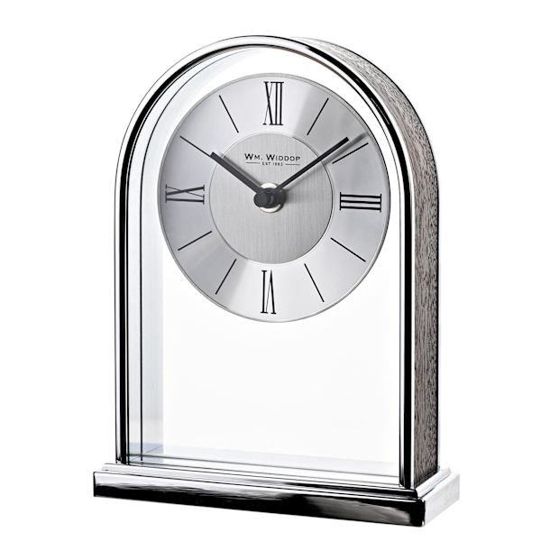 Wm.Widdop Krom & Träfanér Mantel Klocka One Size Silver Silver One Size