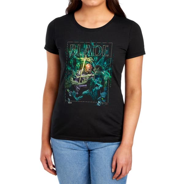 Blade Dam/Dam Surrounded Ringspun Bomull Figursydd T-shirt M Black M