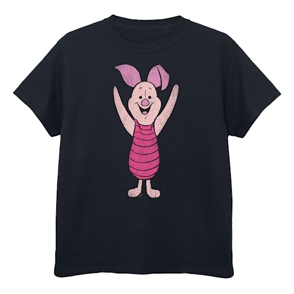 Winnie the Pooh Girls Classic Piglet Bomull T-shirt 12-13 år Black 12-13 Years
