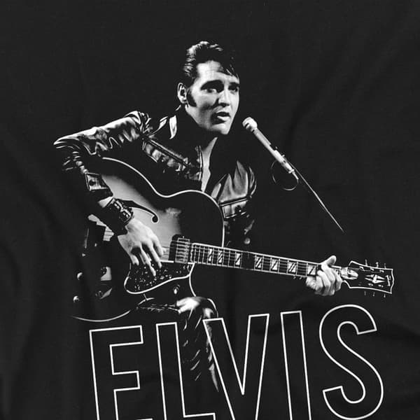 Elvis Presley Barn/Kids Gitarr I Hand T-Shirt 9-11 År Black 9-11 Years