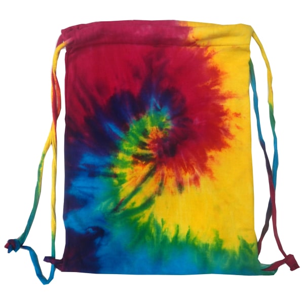 Colortone Tie Dye Sports Dragstring Tote Bag One Size Reactive Reactive Rainbow One Size