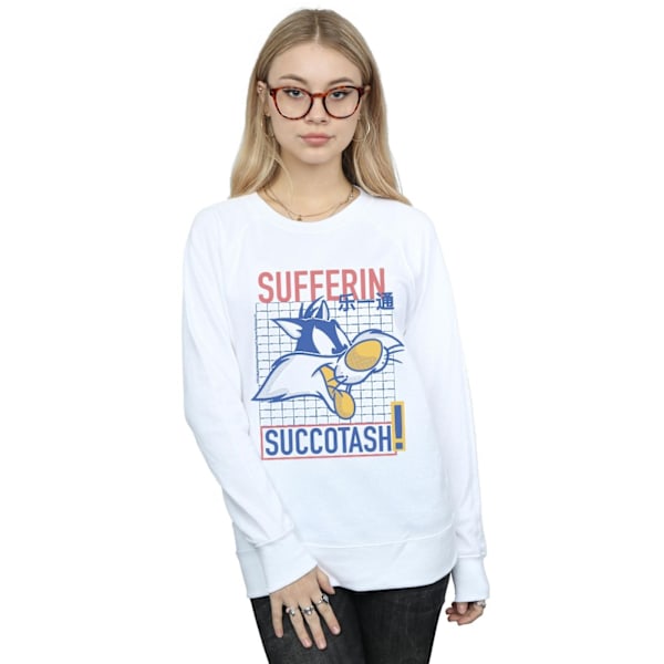 Looney Tunes Dam/Damer Sylvester Sufferin Succotash Sweatshirt White M