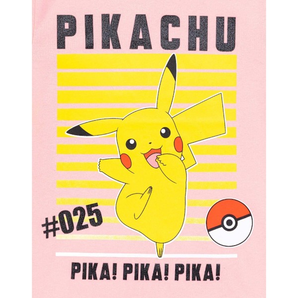 Pokemon Girls Pikachu T-Shirt 9-10 år Rosa Pink 9-10 Years