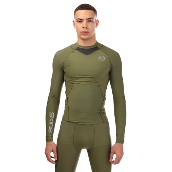 Skins Herr Series-3 Långärmad Underställströja M Khaki Grön Khaki Green M