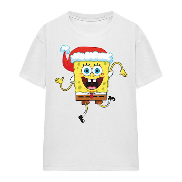 SvampBob Fyrkant Unisex Vuxen Tomteluva Jul T-shirt White XXL