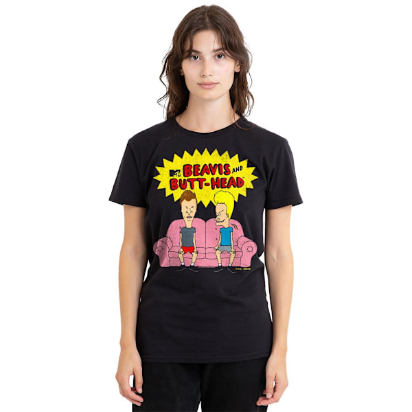 Beavis & Butthead Unisex Vuxen Couch OG Logo T-Shirt XL Svart Black XL