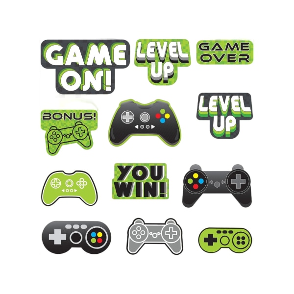 Minecraft 12 Level Up Game Controller Birthday Cut Out (Pack of Green One Size
