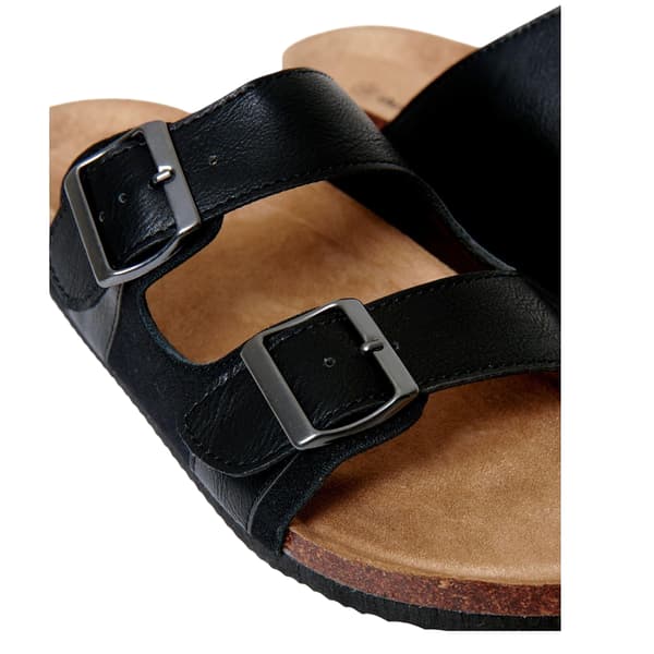 Threadbare Herr Atticus Flat Sliders med dubbla spännen 9 UK Svart Black 9 UK
