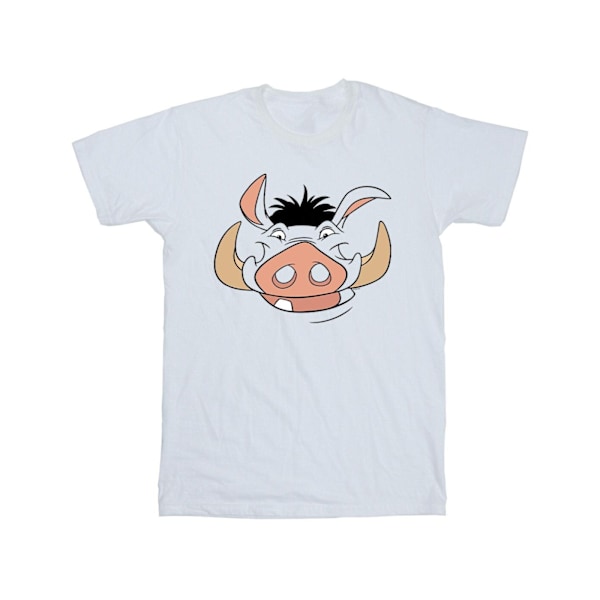 Disney Boys Lion King Pumba Face T-Shirt 12-13 år Vit White 12-13 Years