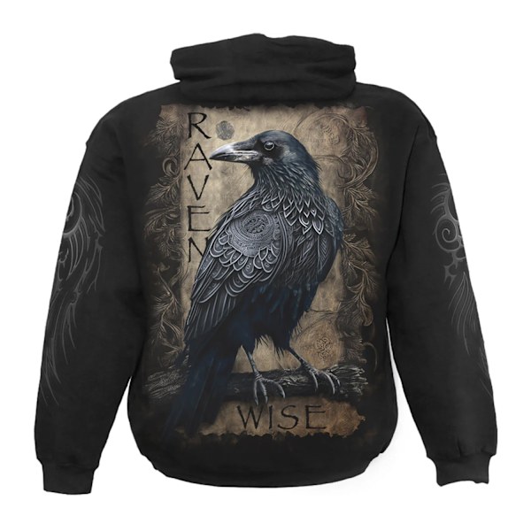 Spiral Direct Unisex Vuxen Raven Wise Hoodie S Svart Black S