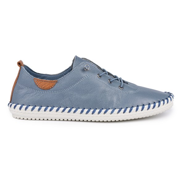 Lunar Dam/Dam St Ives Läder Plimsolls 7 UK Mid Blue Mid Blue 7 UK