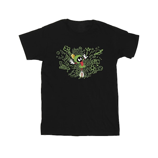 Looney Tunes Boys ACME Doodles Marvin Martian T-shirt 7-8 år Black 7-8 Years