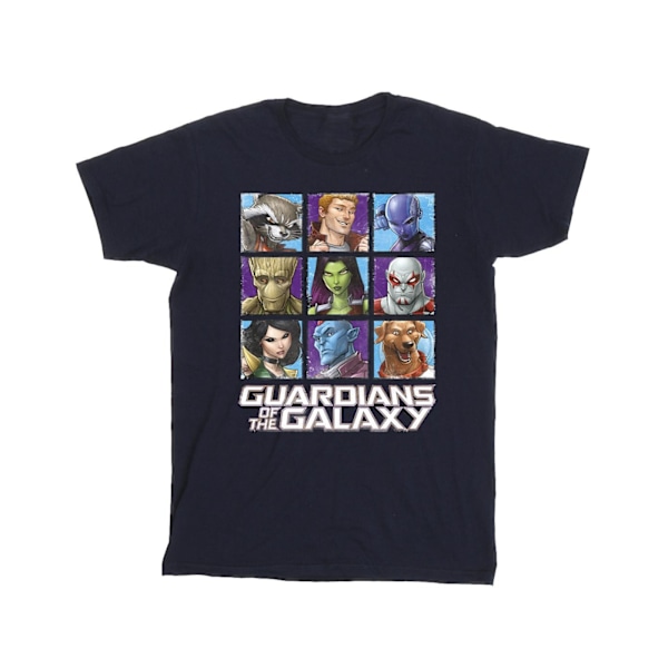 Guardians Of The Galaxy Herr Karaktär Rutor T-shirt XL Marinblå Navy Blue XL