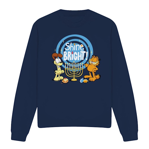 Garfield Unisex Vuxen Shine Bright For Hanukkah Odie Sweatshirt Navy L