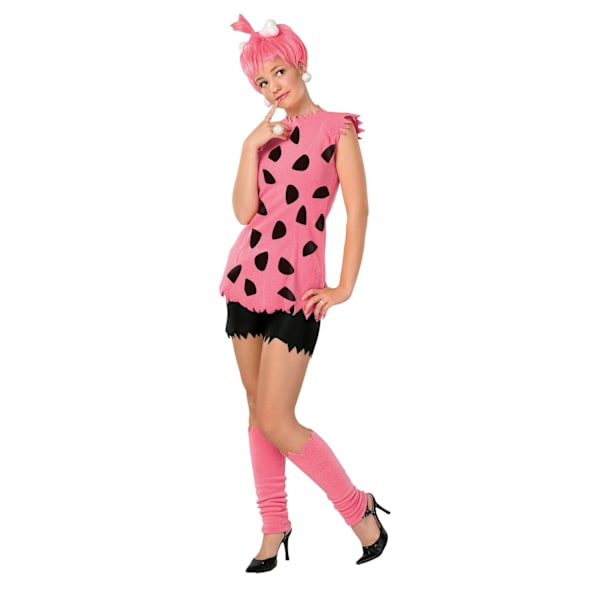 The Flintstones Damkläder/Dam Deluxe Pebbles Kostym XS Rosa/Svart Pink/Black XS