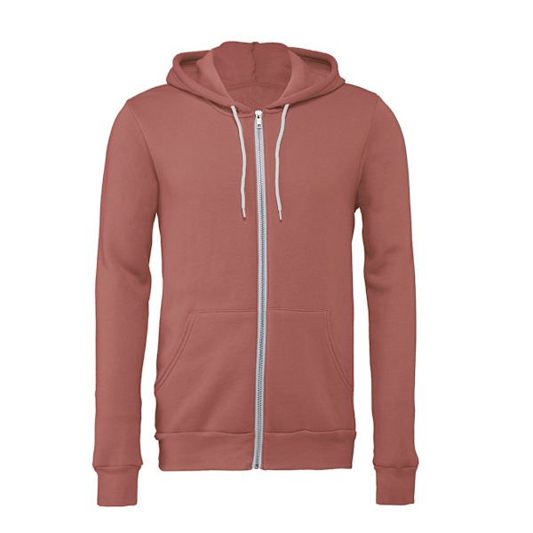 Bella + Canvas Vuxen Unisex Full Zip Hoodie L Mauve Mauve L