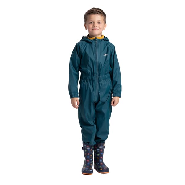 Trespass Barn/Kids Button Regndräkt 7-8 År Teal Teal 7-8 Years