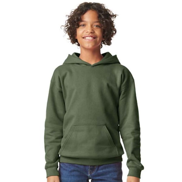 Gildan Barn/Kids Mjuk Mellantung Hoodie XS Militärgrön Military Green XS