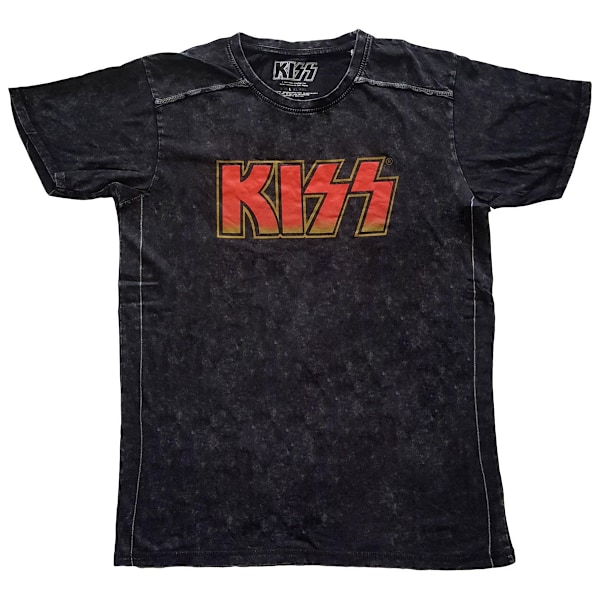 Kiss Unisex Adult Classic Snow Washed Logo T-Shirt L Svart Black L